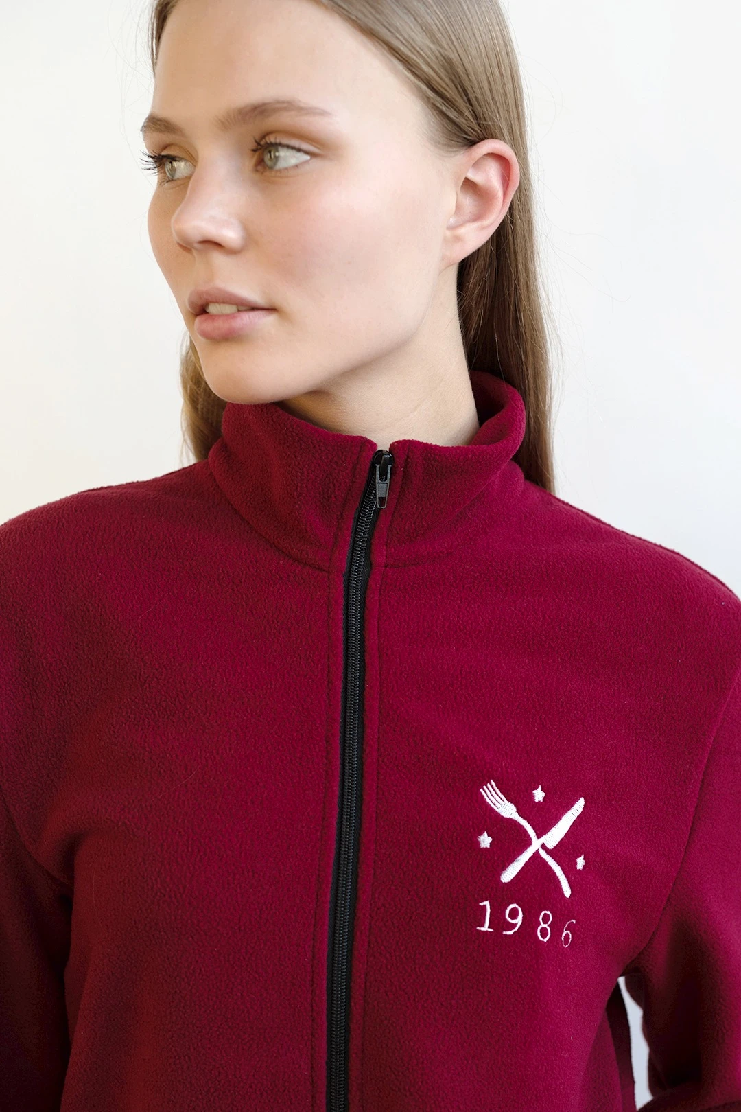 Толстовка Харисон флисовая без капюшона женская, однотонная "Catering"#1