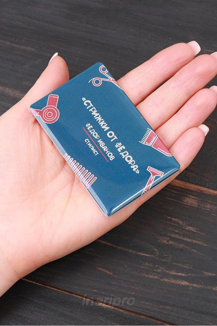 Бейдж из акрила с заливкой смолой 50х80 мм "Stylist"#1