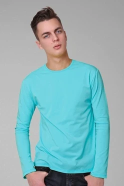 Купить голубой лонгслив Атлетик Плюс унисекс