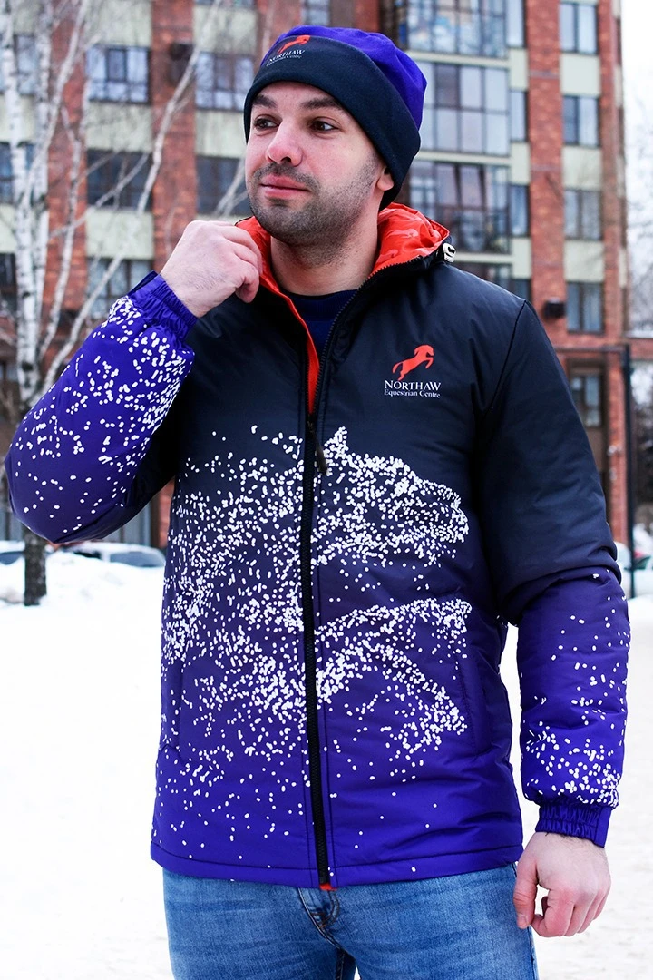 Куртка Норд с капюшоном на синтепоне унисекс, с полной запечаткой#4