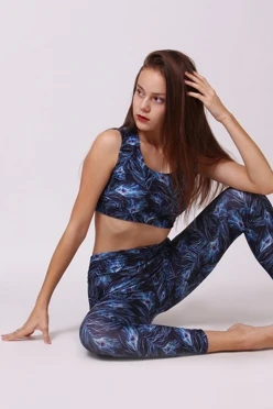 Комплект женский с принтом "Peacock feathers"#1