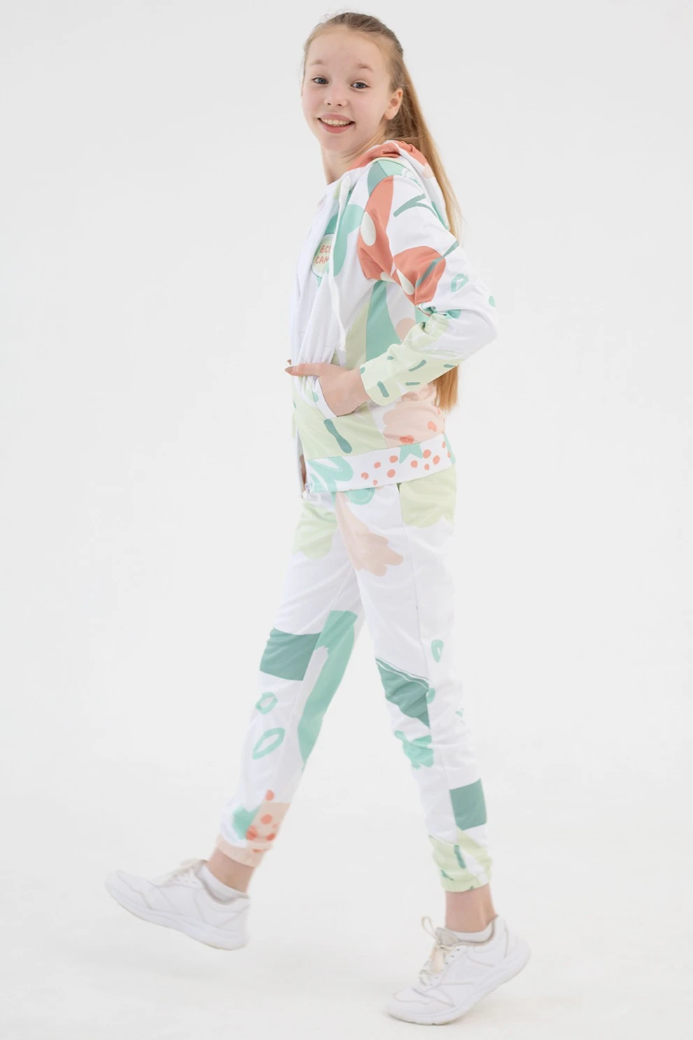 Брюки Экшен зауженные детские с полной запечаткой "Eco camp"#2