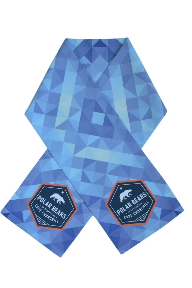 Шарф двухслойный легкий 15х100 см, с полной запечаткой "Polar Bears"#4
