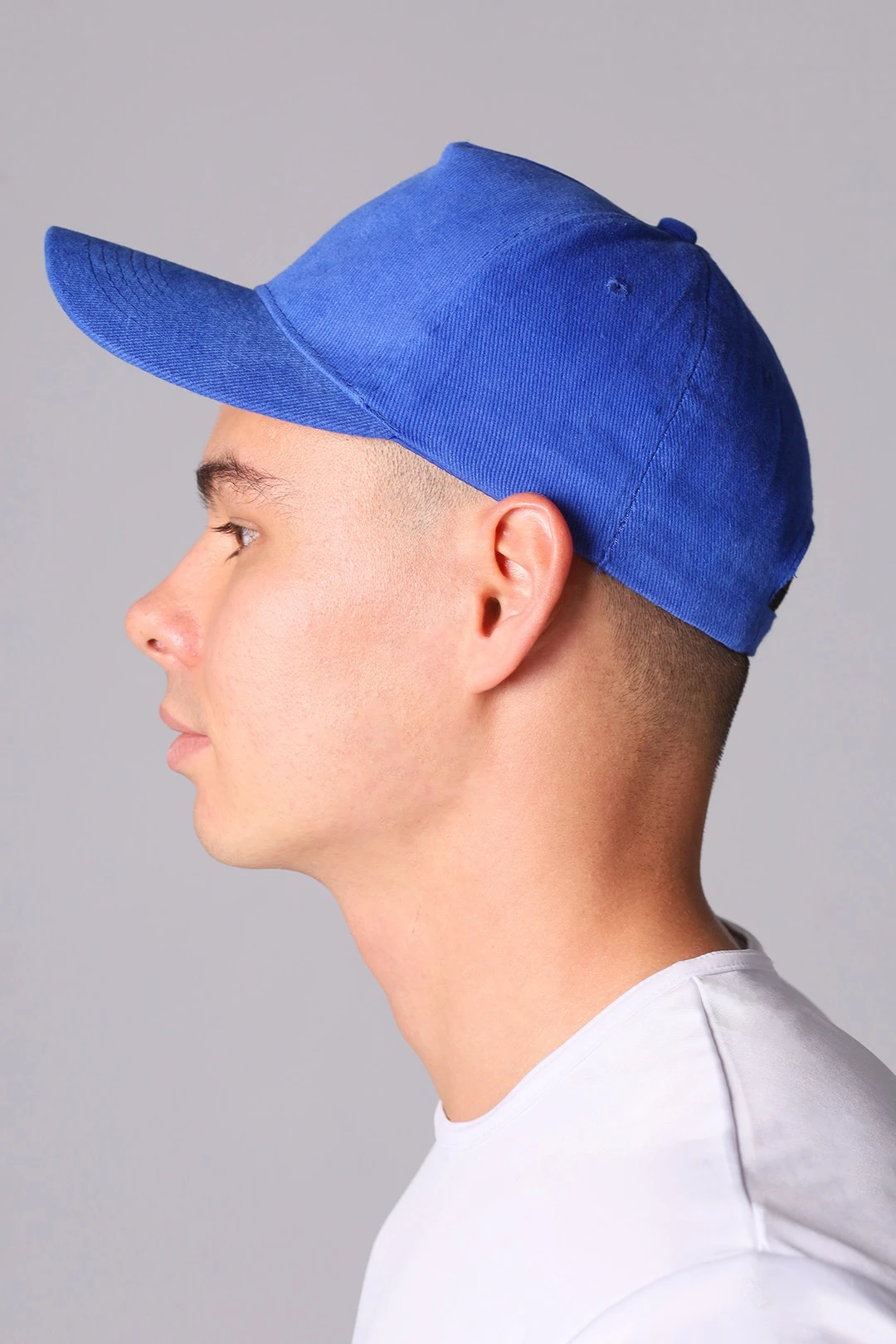 Бейсболка Спайк пятиклинка взрослая, однотонная синяя (хлопок)#2 Бейсболка Спайк пятиклинка взрослая, однотонная синяя (хлопок)#2