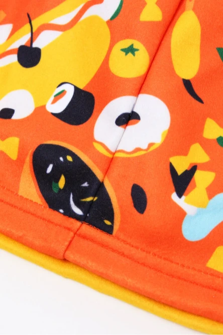 Шапка Лав флисовая однослойная взрослая, с полной запечаткой "Street food"#5