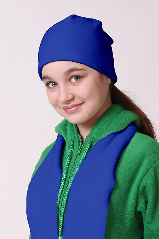 Купить шапку флисовую детскую синюю (однослойную) Купить шапку флисовую детскую синюю (однослойную)