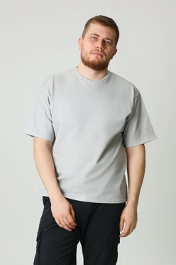 Купить футболку Харди оверсайз унисекс однотонная (хлопок), серую