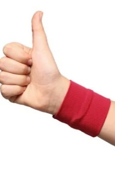 Купить напульсник трикотажный красный детский 6х6 см