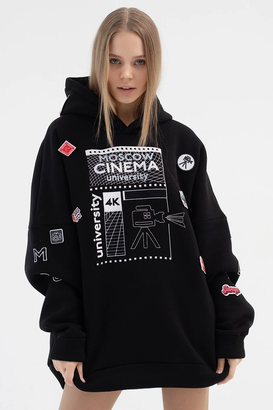 Худи Фрэнк из футера унисекс, однотонная "Cinema University" Худи Фрэнк из футера унисекс, однотонная "Cinema University"