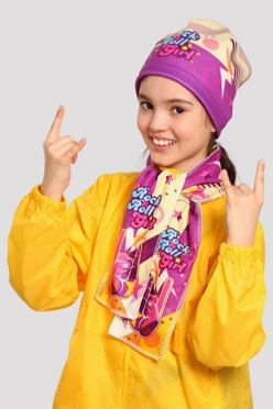 Шапка флисовая детская (однослойная) "Rock & Roll Girl"