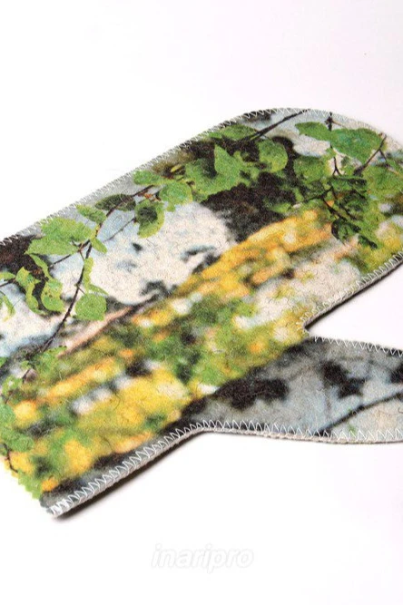 Купить рукавицу банную, с полной запечаткой "Русский пар"