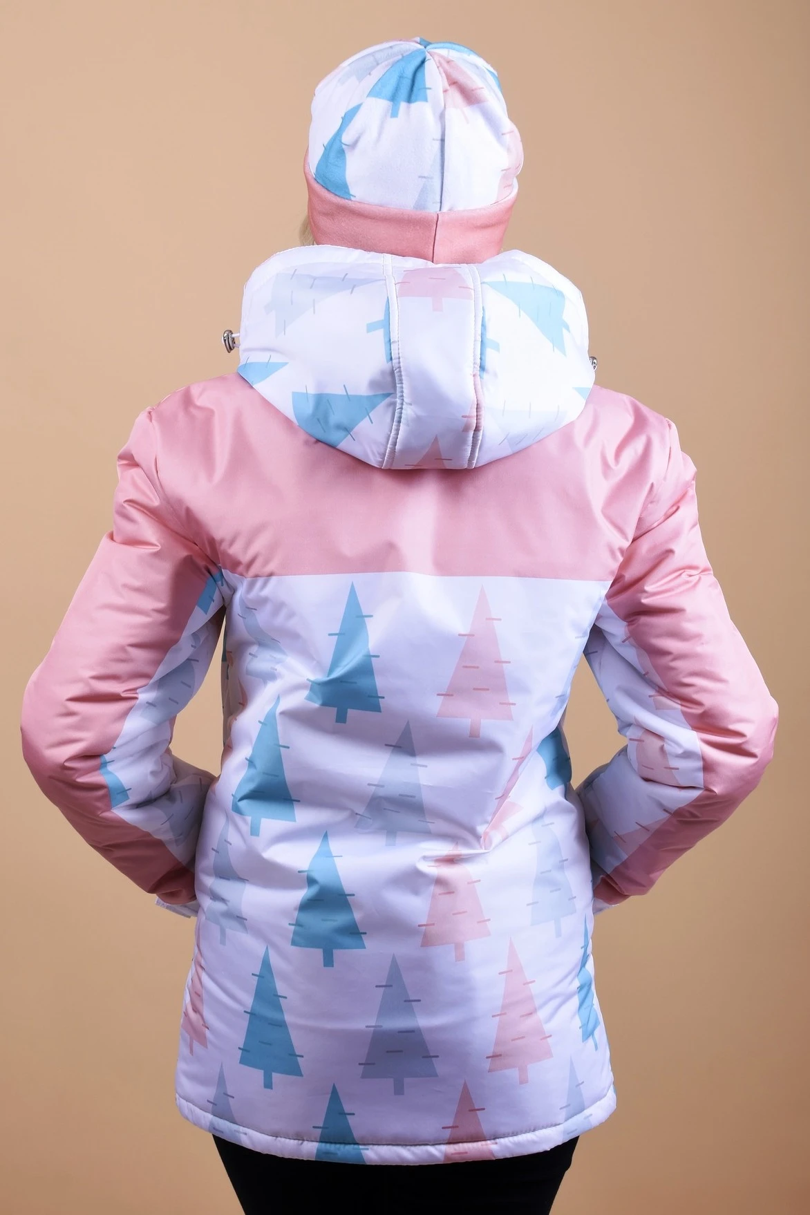 Куртка Норд с капюшоном на синтепоне унисекс, с полной запечаткой "Winter park"#2