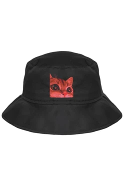 Купить панаму Мальта из греты с узкими полями, однотонная "Cute cat"