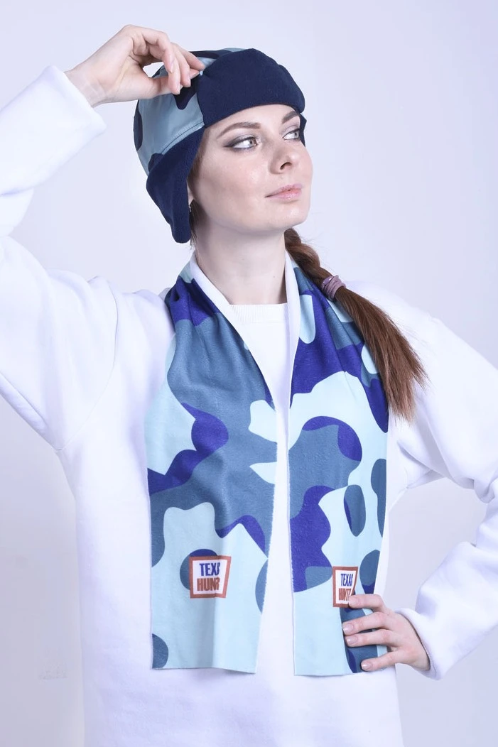 Шарф однослойный утепленный 15х120 см, с полной запечаткой "Military"#1