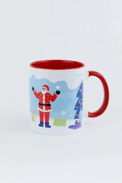 Купить кружку цветную внутри с цветной ручкой, с принтом "New Year"