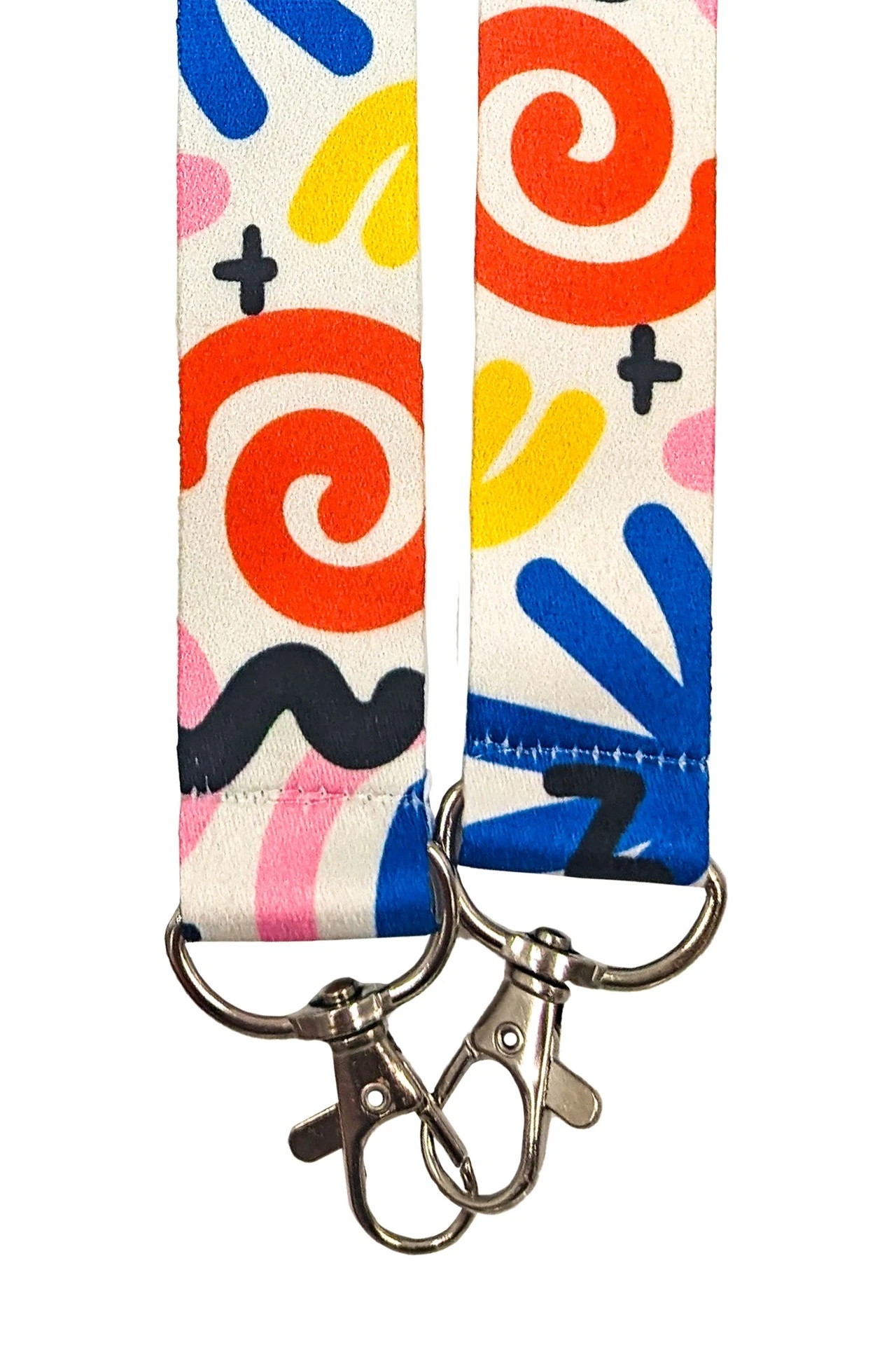 Лента для бейджа блекаут ширина 2,5 см, с двумя карабинами, с печатью#2