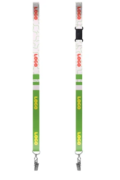 Купить ленту для бейджа блекаут ширина 2 см, с клипсой и замком безопасного разрыва, с печатью "Logo 3"