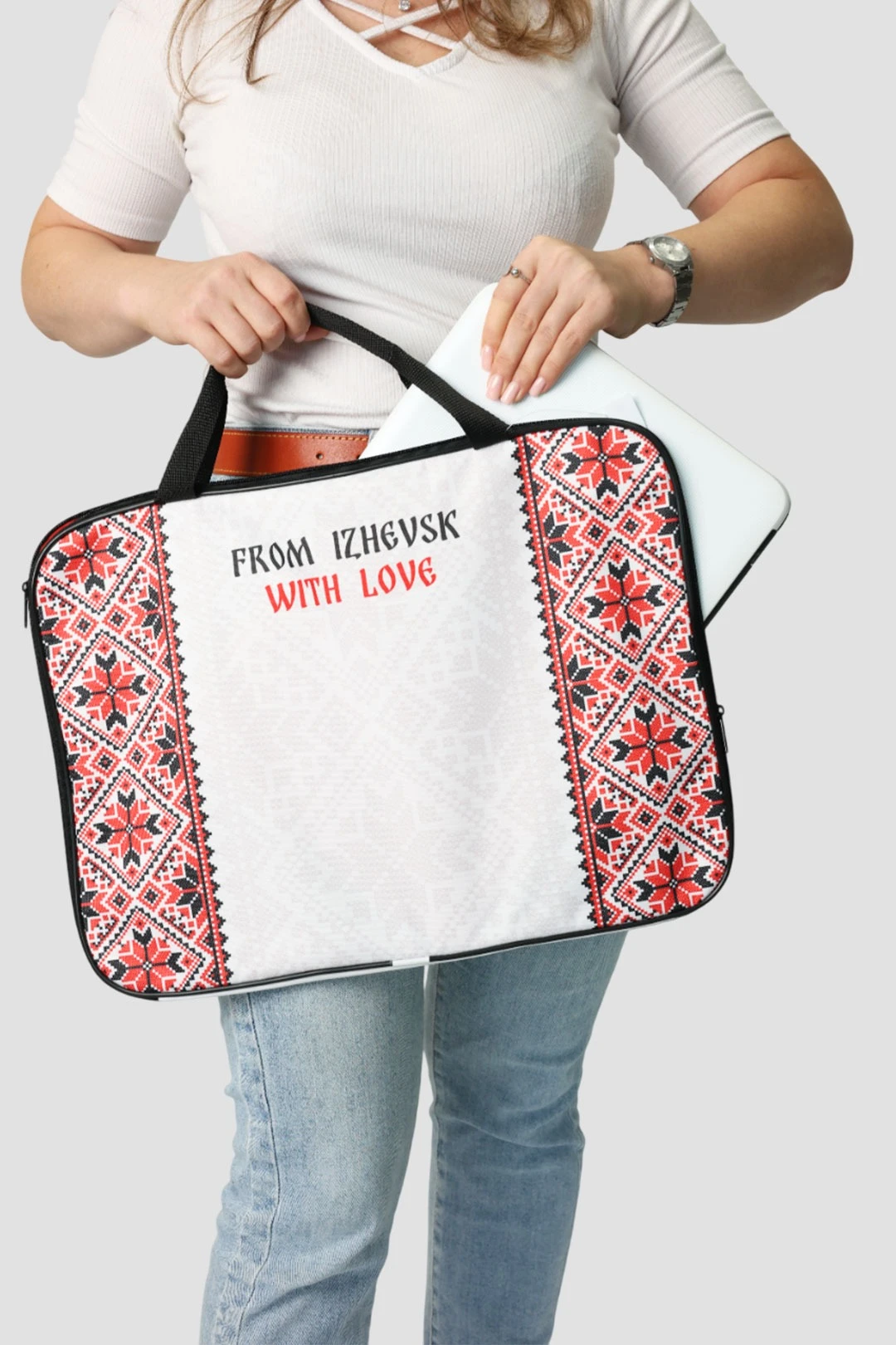 Купить сумку Ворд с ручками 45х33 см, с принтом "From Izhevsk"