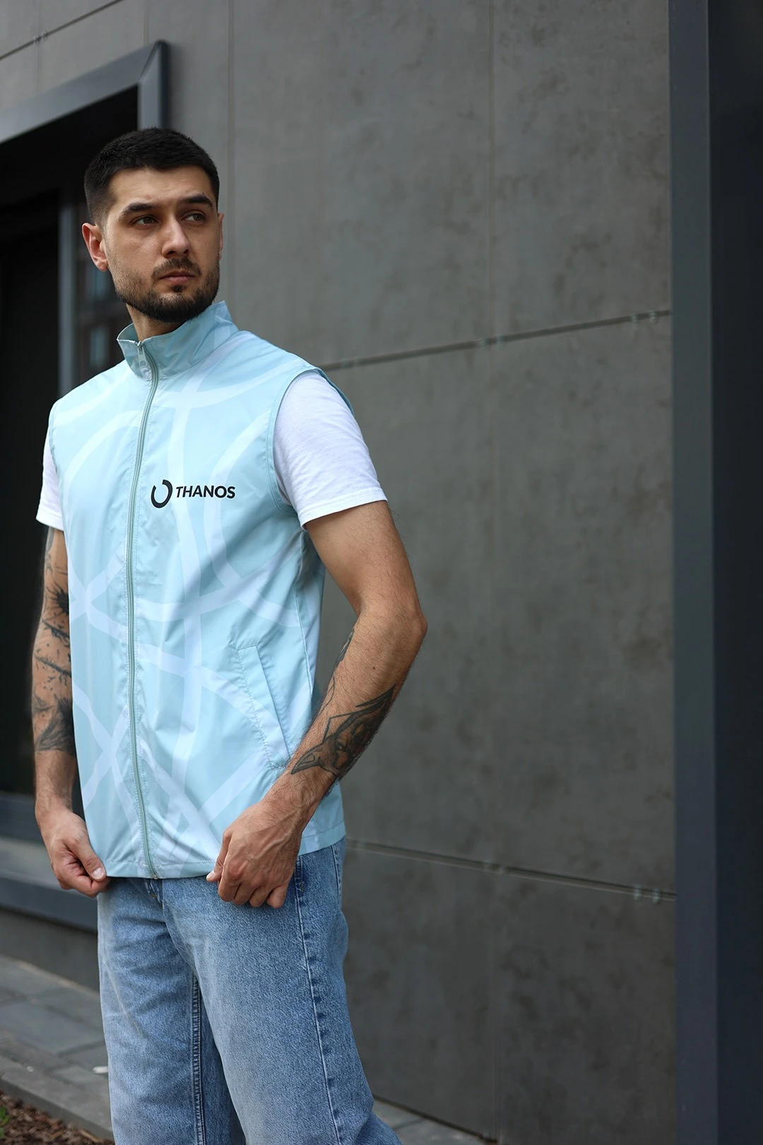 Купить жилет Брендон без капюшона унисекс, с полной запечаткой "Thanos"