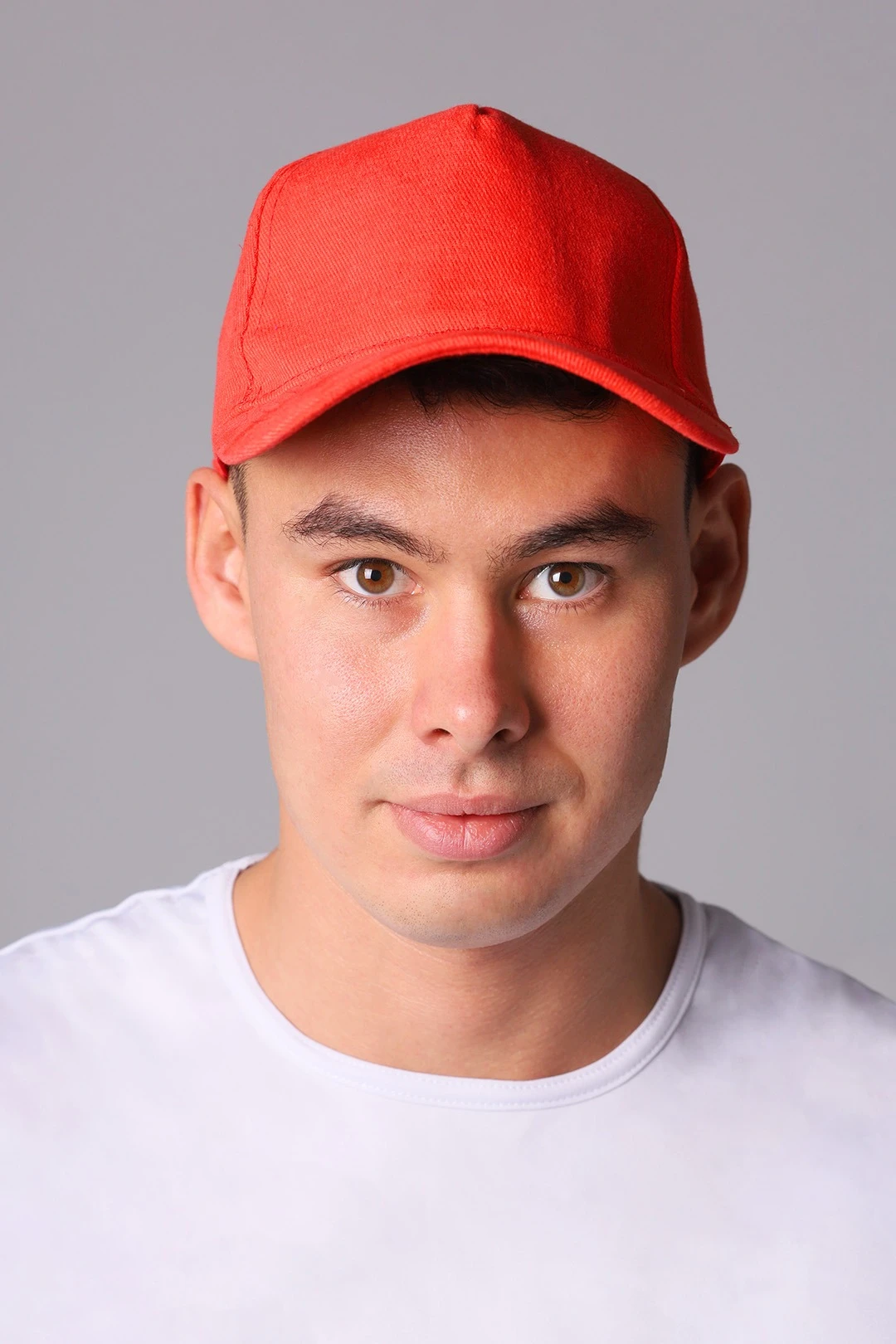 Бейсболка Спайк пятиклинка взрослая, однотонная красная (хлопок)#1