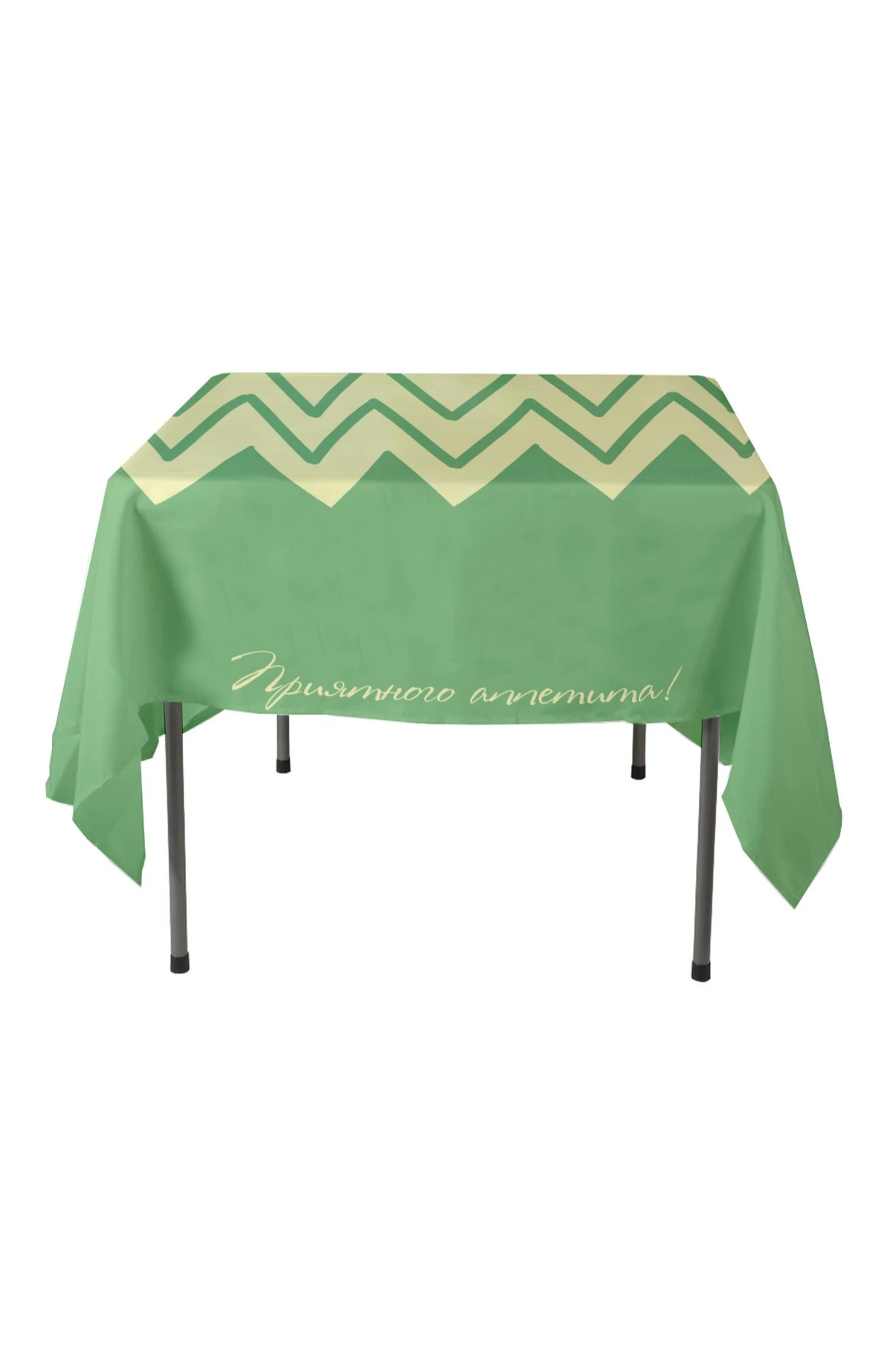 Купить скатерть квадратную 135х135 см, с полной запечаткой "Приятного аппетита"