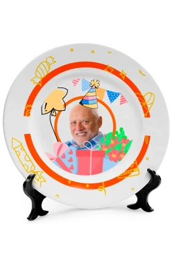 Купить тарелку с принтом на ободе "Happy birthday to you!"