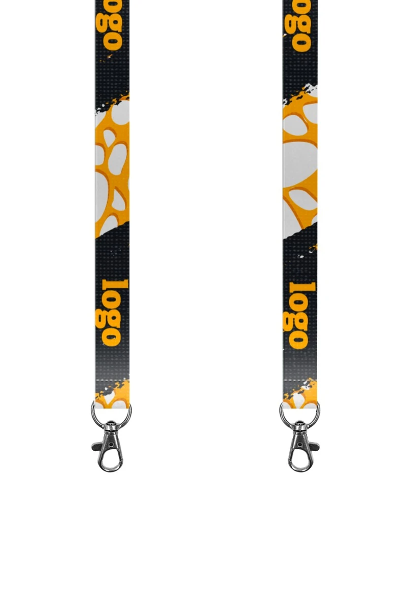 Купить ленту для бейджа блекаут ширина 2,5 см, с карабином-люкс, с печатью "Prestige"