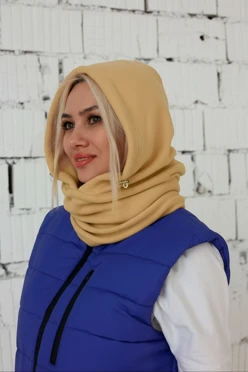 Купить капор Рейс флисовый взрослый, однотонный бежевый