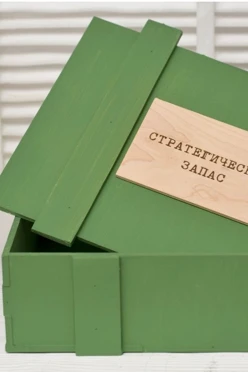 Деревянный ящик цветной, 35*25*8см