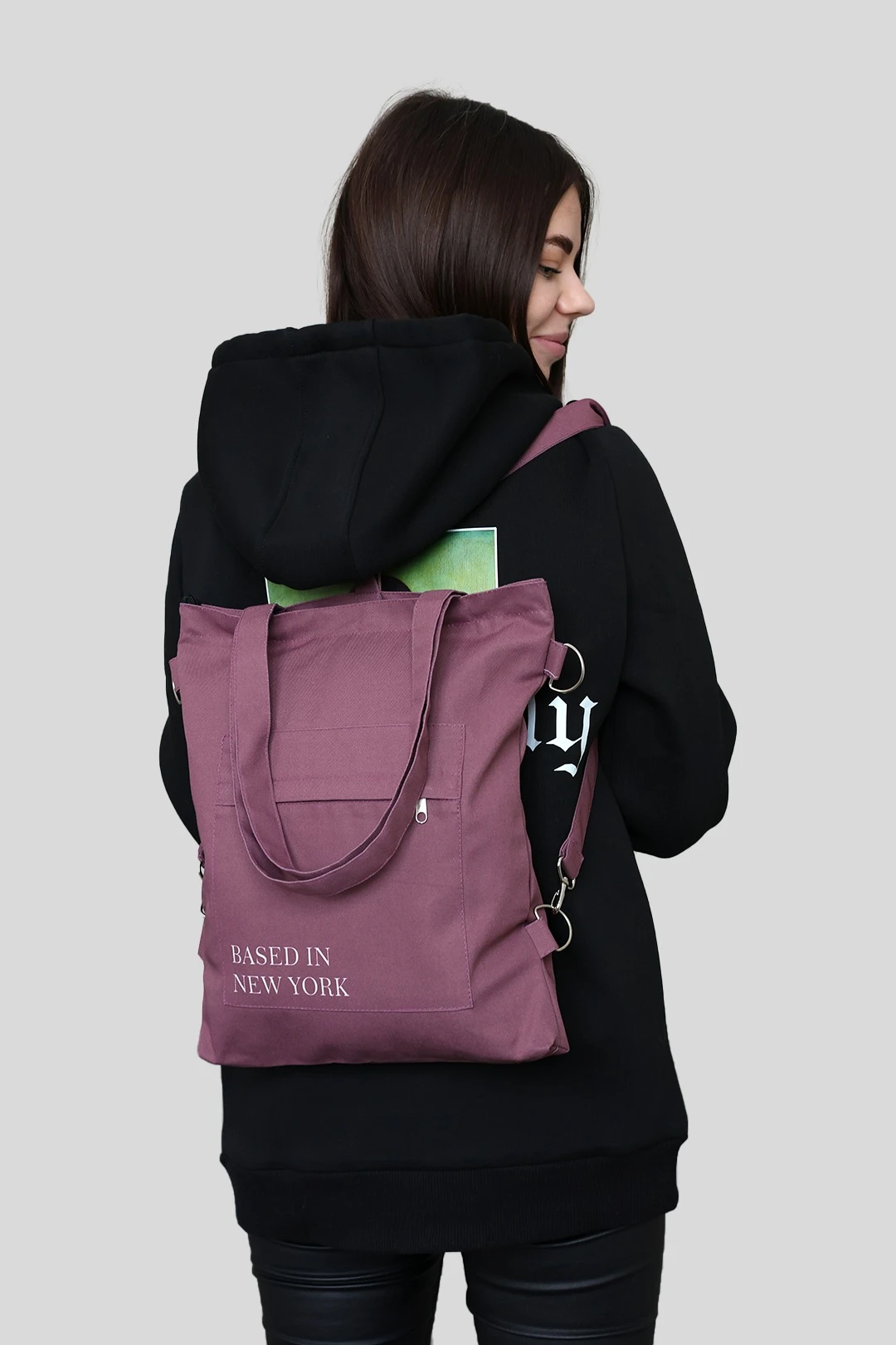 Сумка-рюкзак Бадди из саржи 33х38х4 см, печать с двух сторон "New York"#3