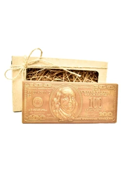 Купить шоколадные 100 $ 40 гр 15,5 x 6,5 x 0,5 (115) 40гр.