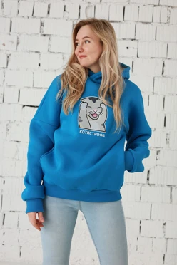 Купить худи Кинг из футера унисекс, однотонная оранжевая "Cotyastrofa"