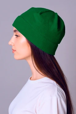 Купить шапку Вайт флисовую однослойную взрослую, однотонную хаки