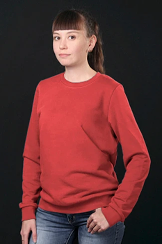 Свитшот Тревис из футера унисекс, однотонная красная#6 Свитшот Тревис из футера унисекс, однотонная красная#6