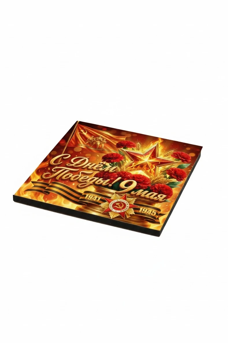 Купить магнит из дерева 6х6 см квадрат, с принтом "Echo of Victory" Купить магнит из дерева 6х6 см квадрат, с принтом "Echo of Victory"