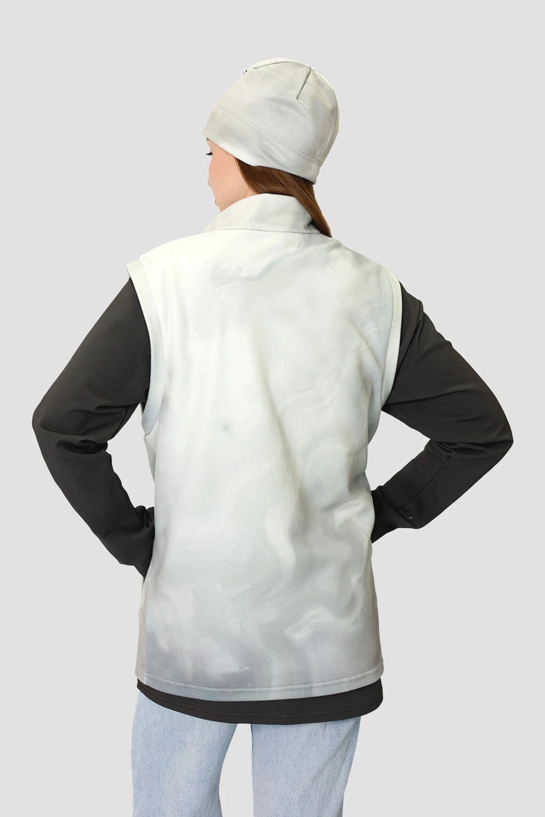 Жилет Джон флисовый без подклада унисекс, с полной запечаткой "Later Binary"#4 Жилет Джон флисовый без подклада унисекс, с полной запечаткой "Later Binary"#4