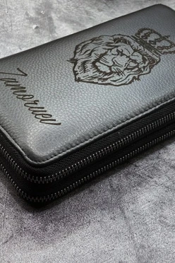 Клатч из натуральной кожи с гравировкой#2