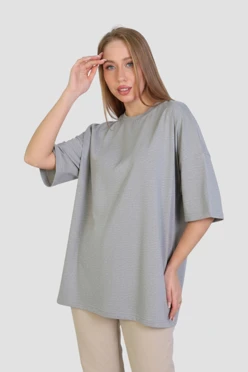 Футболка Ричмонд оверсайз унисекс однотонная (хлопок), меланж