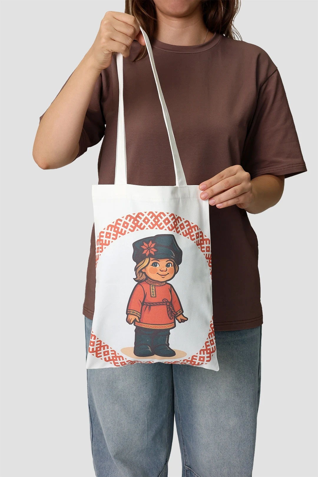 Купить сумку Сенди из саржи 25х35 см, с принтом на двух сторонах "Udmurt boy" Купить сумку Сенди из саржи 25х35 см, с принтом на двух сторонах "Udmurt boy"