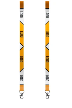 Купить ленту для бейджа атлас ширина 2 см, с карабином-люкс, с печатью "Logo"