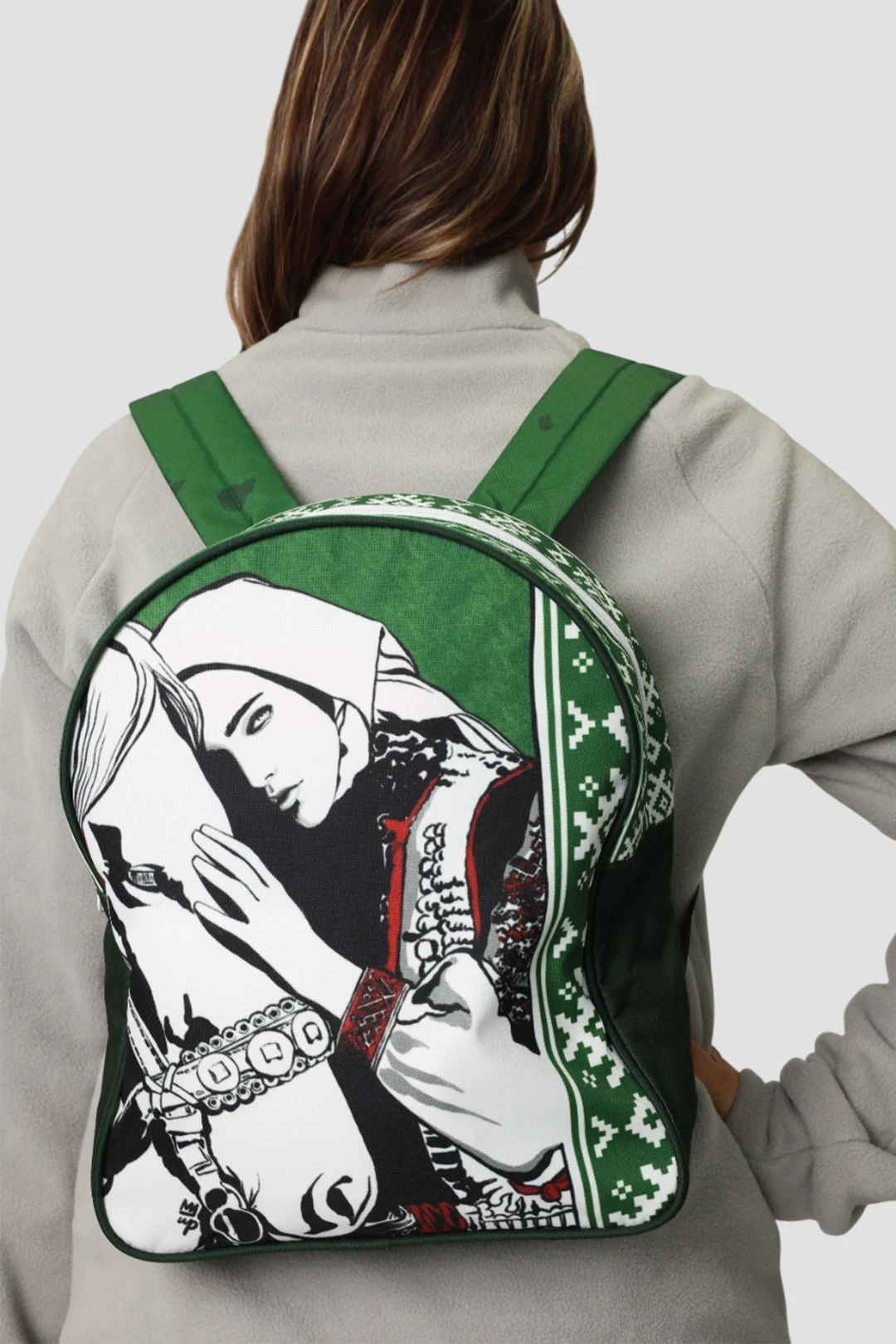 Рюкзак Финт с жестким каркасом 32х28 см, с принтом "The girl with the horse"#1