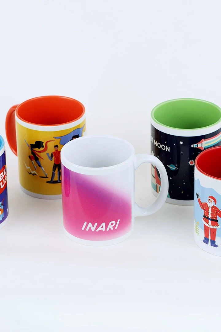 Кружка цветная внутри с цветной ручкой, с печатью#2