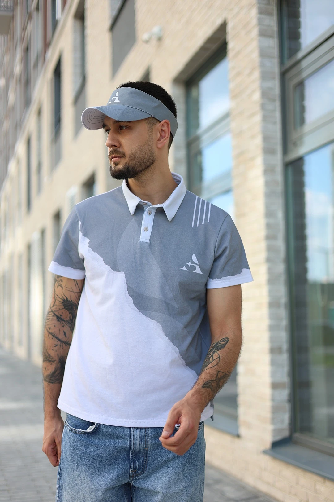 Поло Лекс унисекс из кулирки хб с полной запечаткой "Star"#1 Поло Лекс унисекс из кулирки хб с полной запечаткой "Star"#1