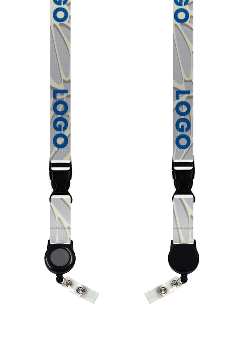 Купить ленту для бейджа блекаут ширина 2 см, с ретрактором и трезубцем, с печатью "Texture"