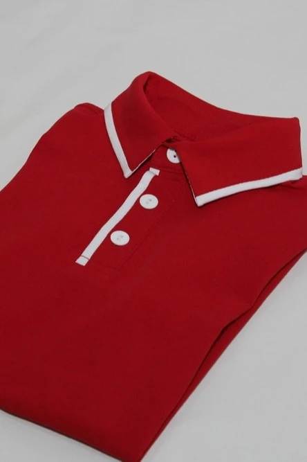 Поло Лайн детская комбинированная красная (хлопок)#2
