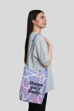 Купить сумку Айви из двунитки 30х35х10 см, печать с двух сторон "Shape your body"