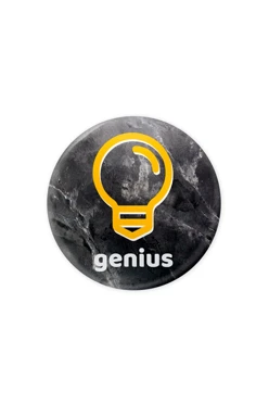 Купить значок закатной диаметр 25 мм, с принтом "Genius"