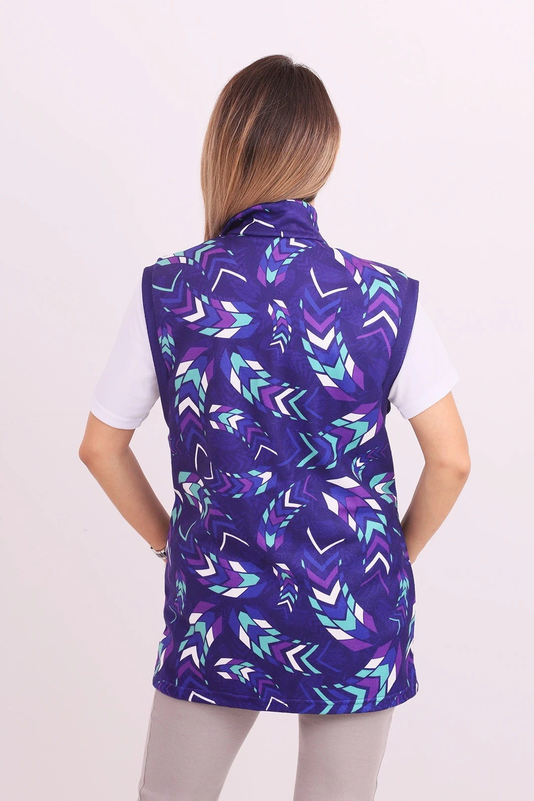 Жилет Джон флисовый без подклада унисекс, с полной запечаткой  "Mauve"#2