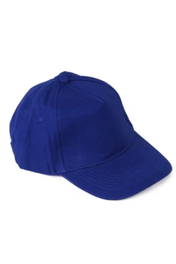 Бейсболка Велюр пятиклинка взрослая, однотонная синяя (хлопок)#1