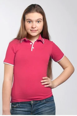 Купить футболку поло Лайн детскую розовую